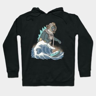 The Great Godzilla diver off Kanagawa Hoodie